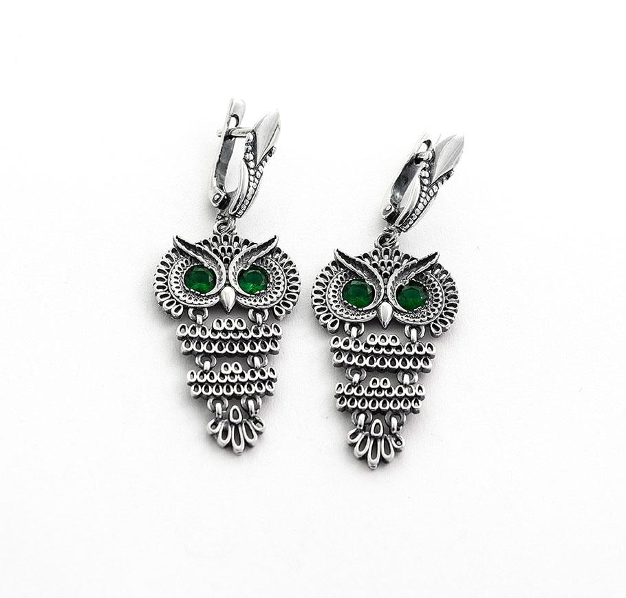 Серьги серебряные Maxi Silver 8105 Сова (88105)