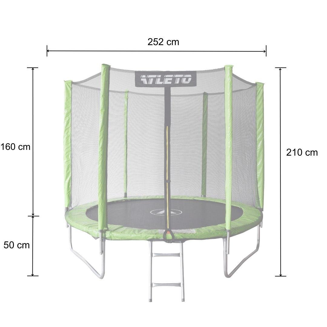 Батут дитячий Atleto з сіткою/драбинкою/м'ячиком 252 см Зелений (4965) - фото 2