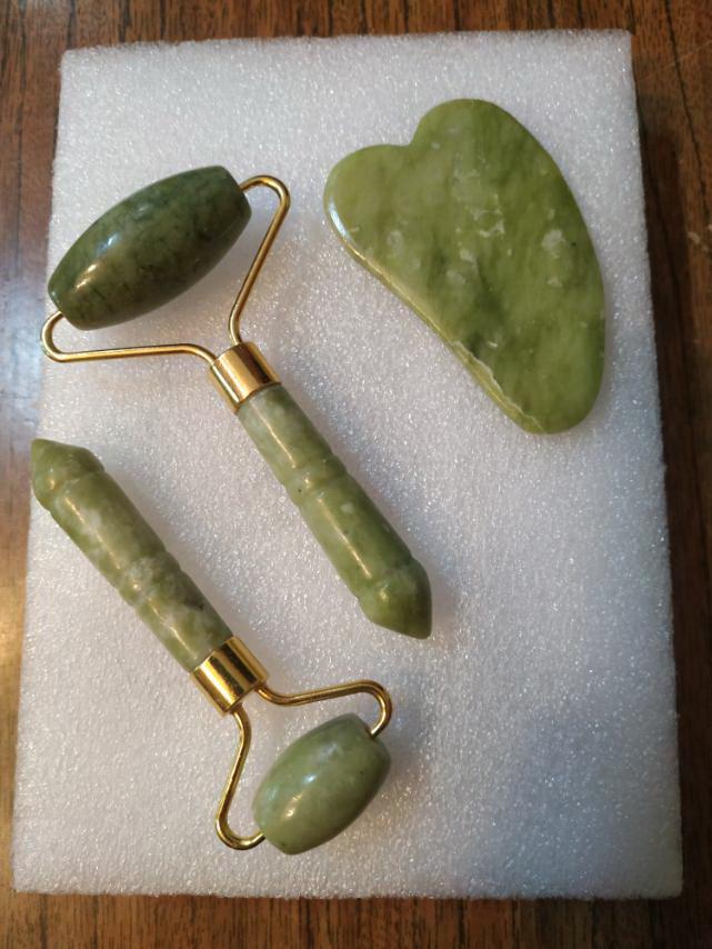 Массажный набор из натурального камня JADE ROLLER SET (5929) - фото 4