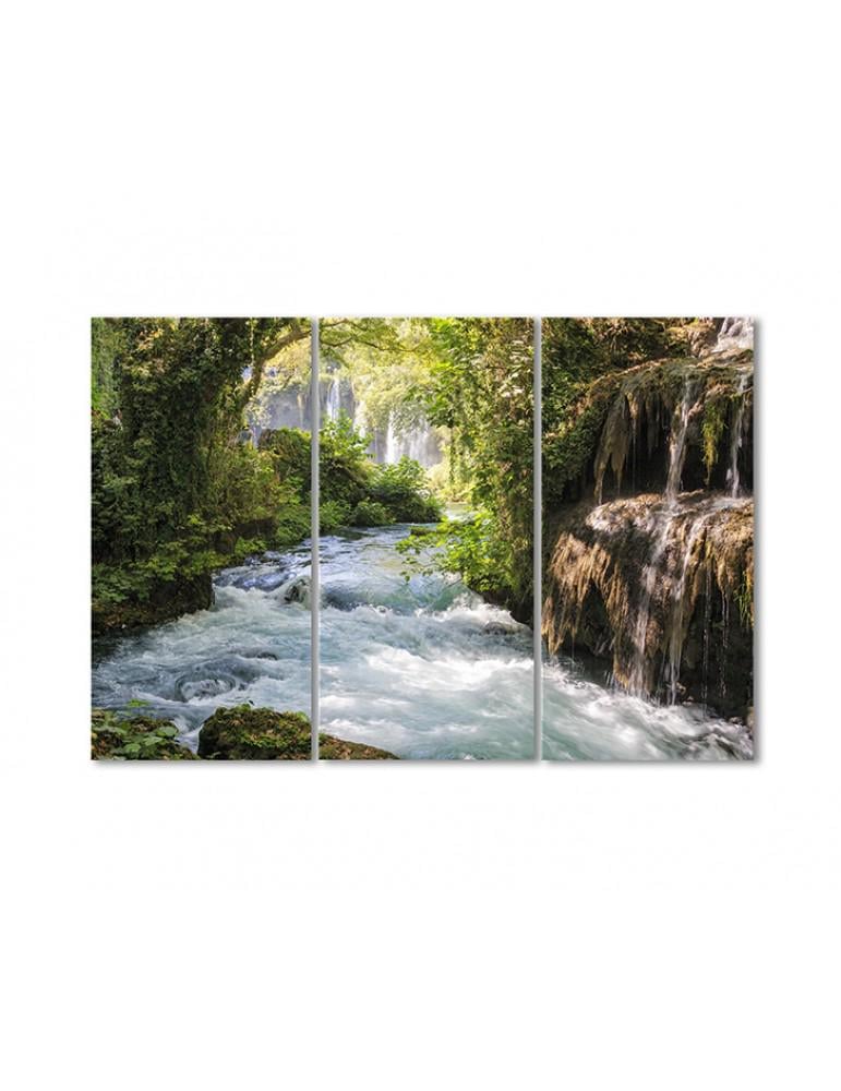 Картина модульная Поток реки 3 модуля 120x180 см