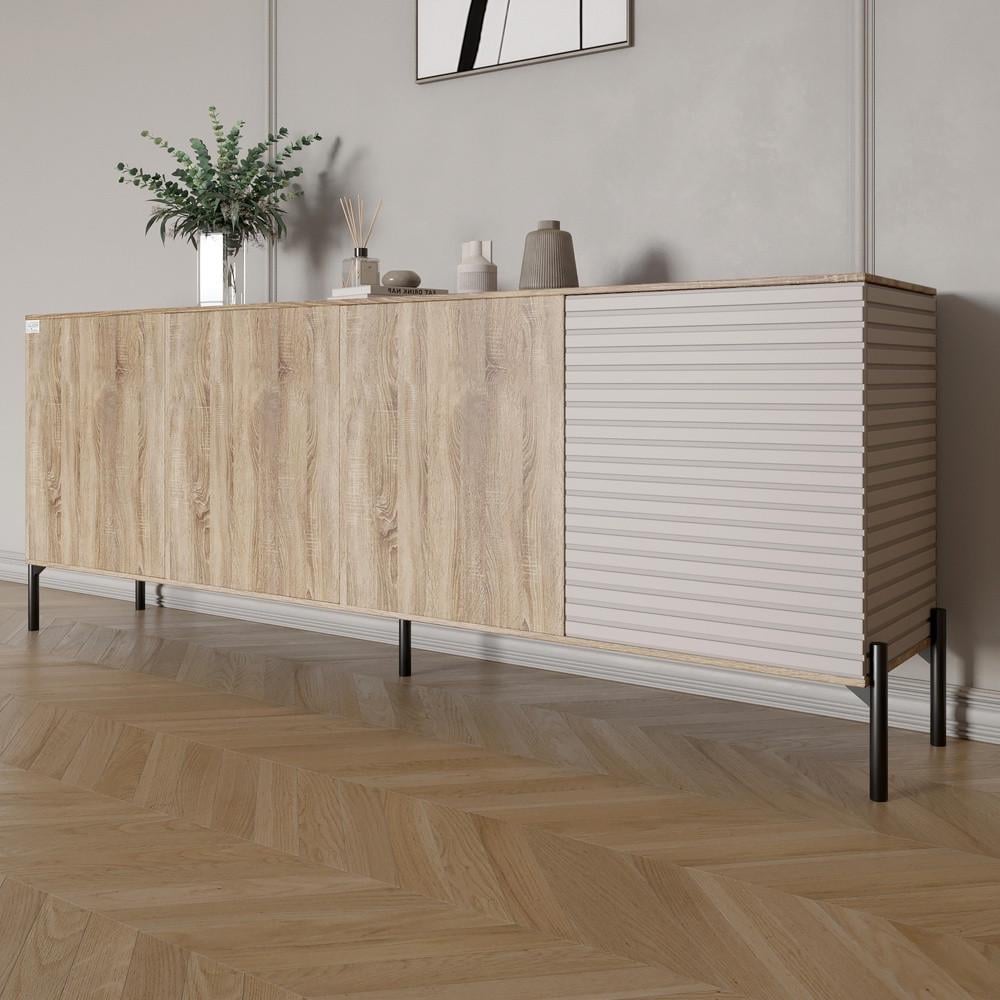 Комод в гостиную на черных металлических ножках Lion Грей 204x38x76,5 см Дуб сонома трюфель/Кашемир (Lion-042635) Комод в гостиную на черных металлических ножках Lion Грей 204x38x76,5 см Дуб сонома трюфель/Кашемир (Lion-042635)
