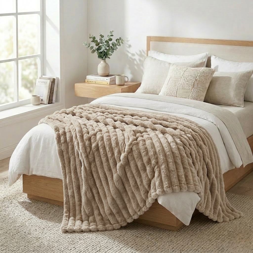 Плед на диван и кровать Shar Pei Lux 180х200 см Бежевый (PlaidSharPei180Beige) Плед на диван и кровать Shar Pei Lux 180х200 см Бежевый (PlaidSharPei180Beige)