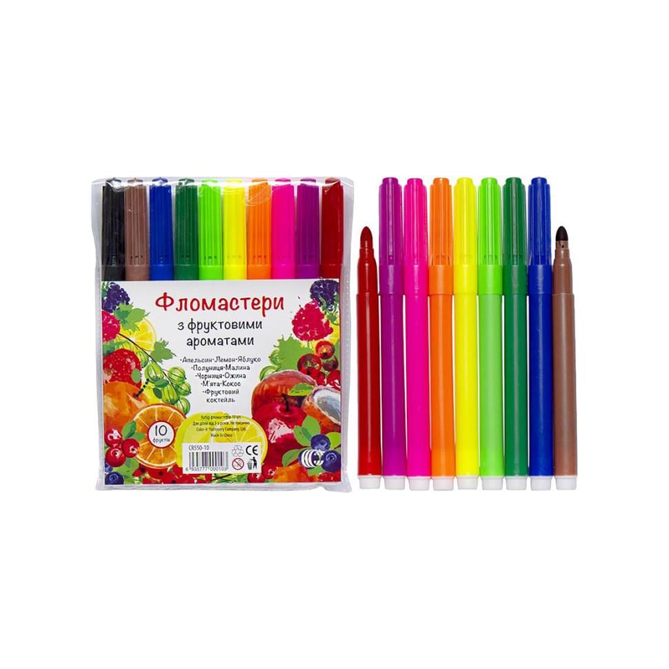 Набір фломастерів ароматизованих Bambi з фруктовими запахами 10 кольорів Різнокольоровий (AF-271-F-17) Набір фломастерів ароматизованих Bambi з фруктовими запахами 10 кольорів Різнокольоровий (AF-271-F-17)