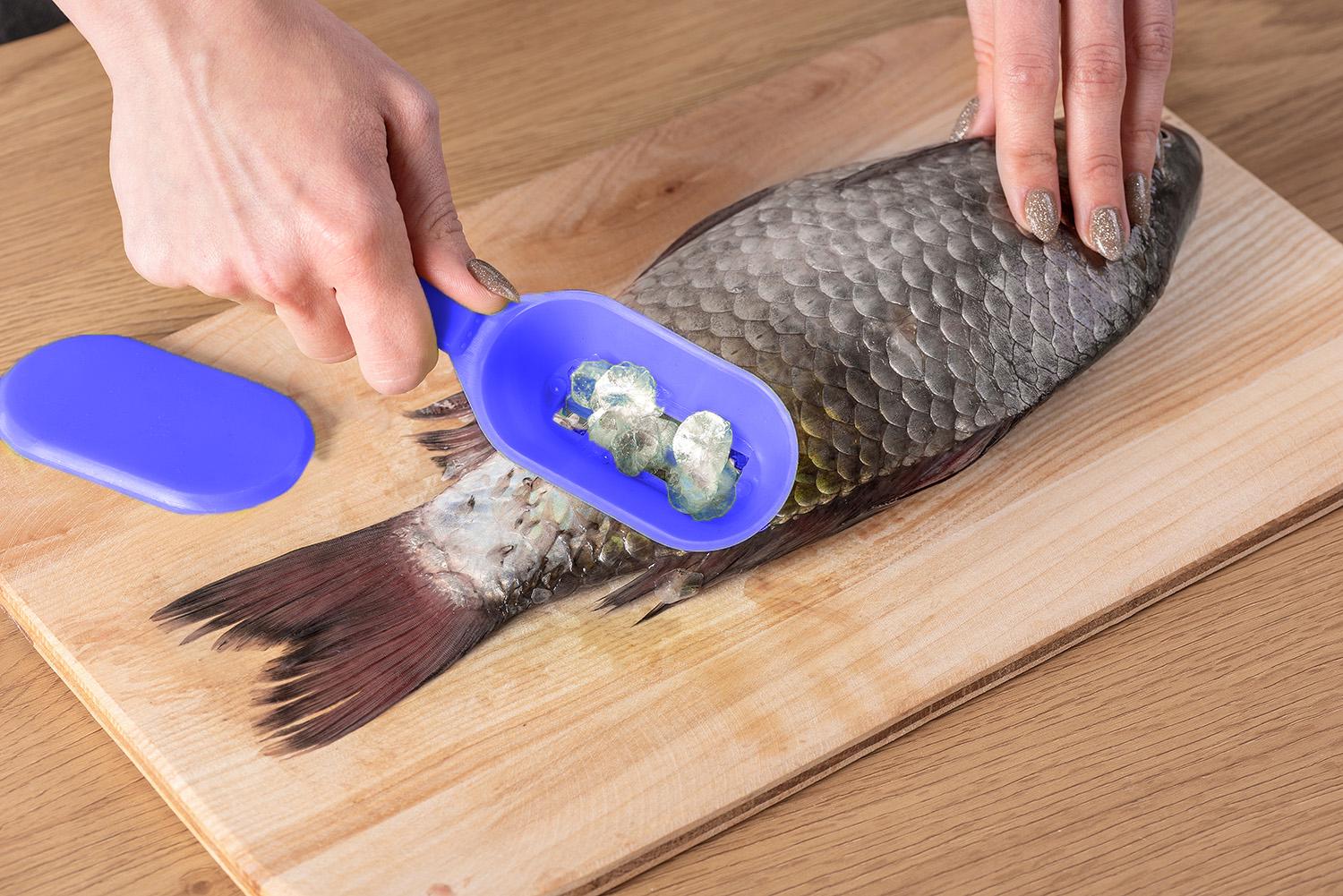 Рибочистка з контейнером 20 см Синій (2019755643) - фото 3 Рибочистка з контейнером 20 см Синій (2019755643) - фото 3