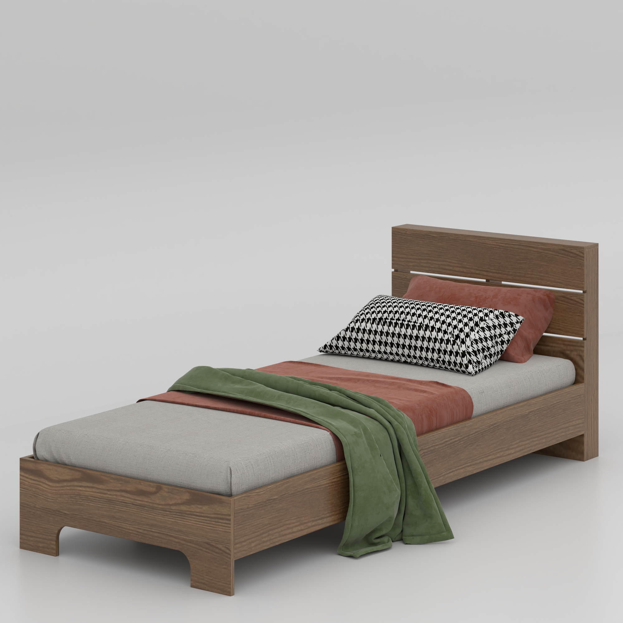 Кровать односпальная детская с ламелями 766х2112х834 мм Дуб родос