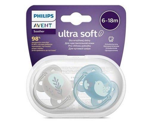 Пустушка Philips Avent Ultra Soft ультрам'яка нейтральна 6-18 місяців 2 шт. (143211)