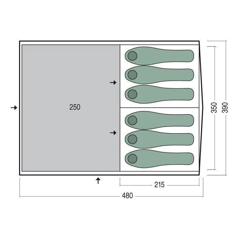 Палатка шестиместная Pinguin Interval 6 Green (PNG 143.6.Green) - фото 2