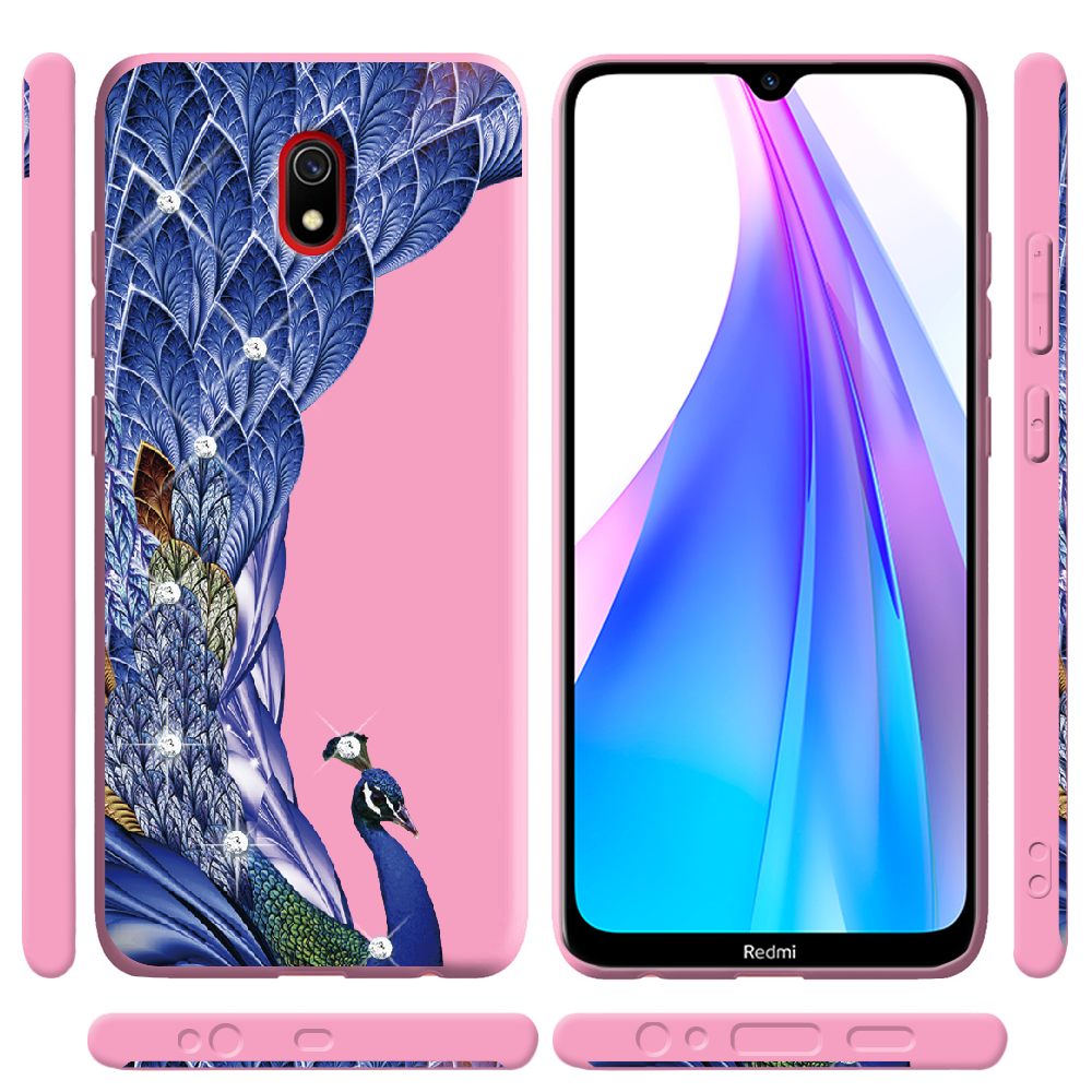 Чехол Boxface Xiaomi Redmi 8A Павлин со стразами Розовый силикон (38341-rs7-38675) - фото 2 Чехол Boxface Xiaomi Redmi 8A Павлин со стразами Розовый силикон (38341-rs7-38675) - фото 2
