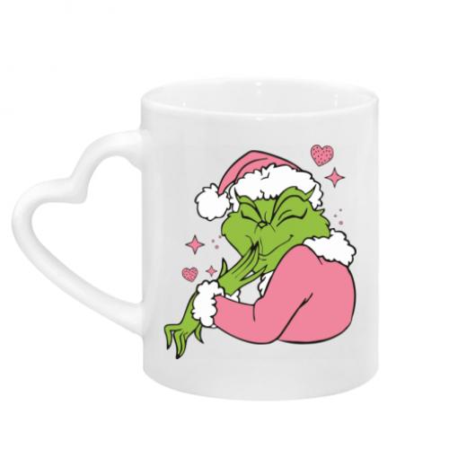 Чашка с ручкой в ​​виде сердца Pink Grinch 320 мл Белый (18532865-1-208577)