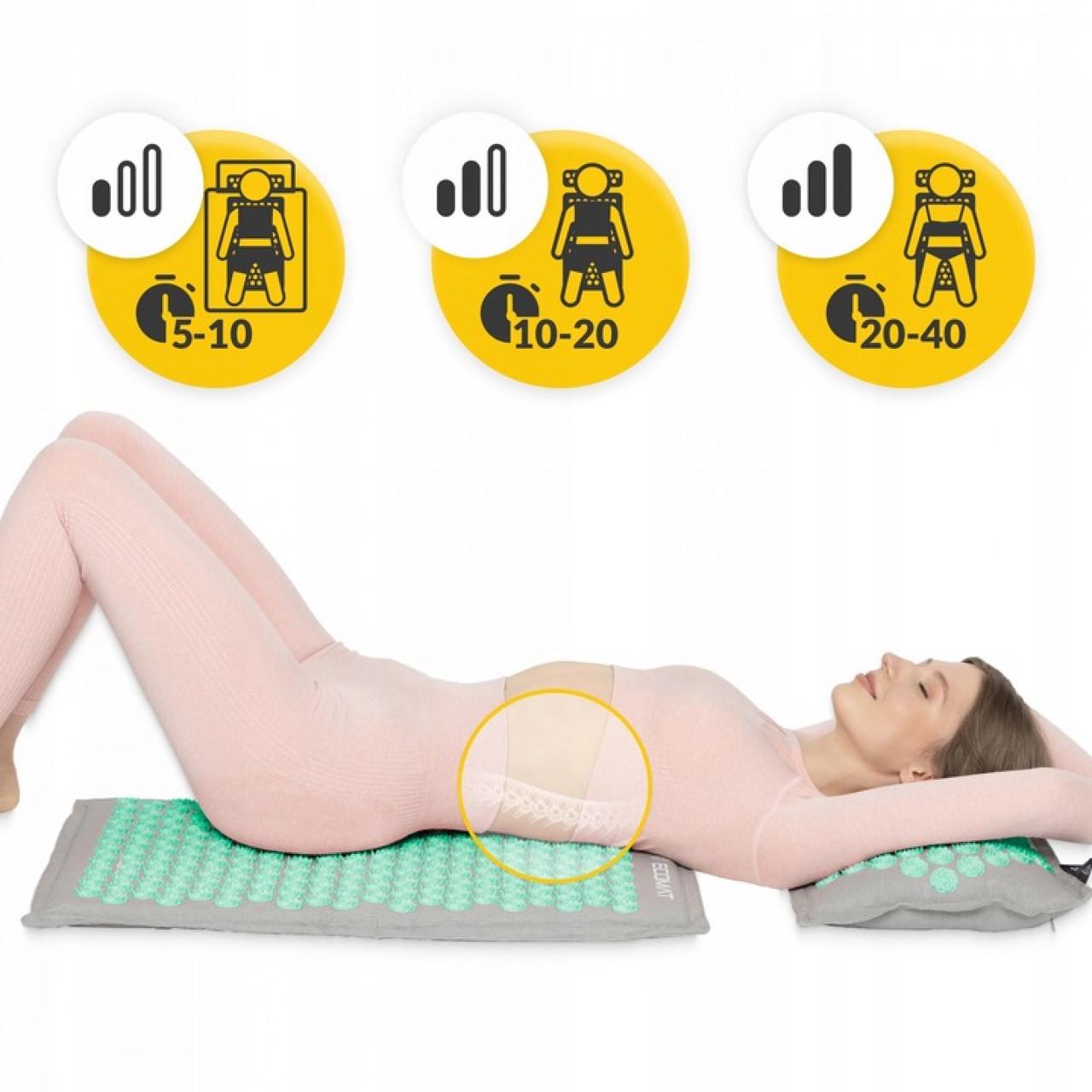 Коврик акупунктурный с подушкой 4fizjo Eco Mat аппликатор Кузнецова Grey/Mint (P-5907739312181) - фото 10 Коврик акупунктурный с подушкой 4fizjo Eco Mat аппликатор Кузнецова Grey/Mint (P-5907739312181) - фото 10