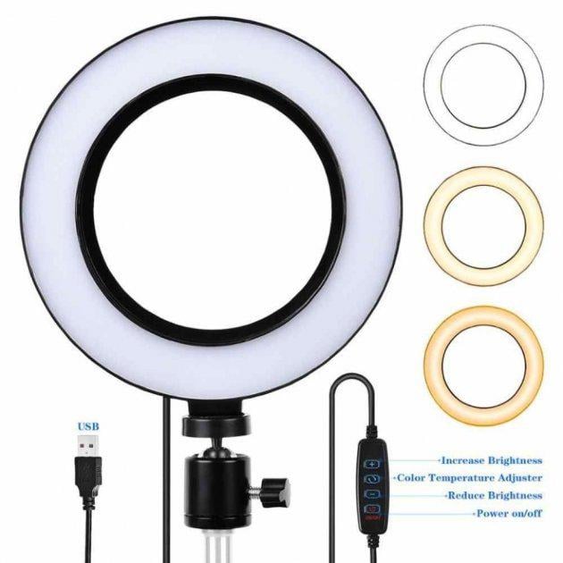 Лампа кольцевая Ring Fill Light QX-300 30 см на штативе 2,1 м с держателем для телефона - фото 2