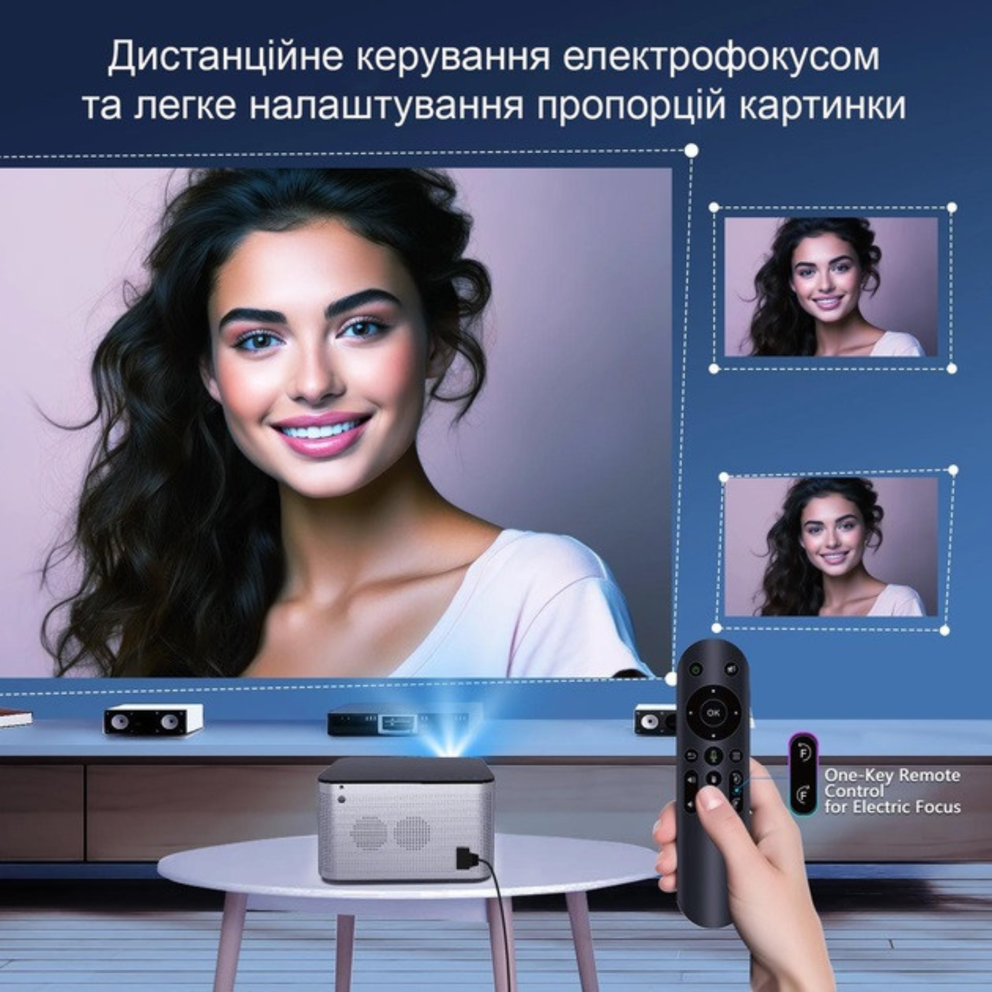 Проектор HY350 Pro 580ANSI Android 11 4K 1080P Wifi6 голосове керування Allwinner H713 електронний фокус BT 5.0 домашній кінотеатр Grey (GS-266) - фото 7 Проектор HY350 Pro 580ANSI Android 11 4K 1080P Wifi6 голосове керування Allwinner H713 електронний фокус BT 5.0 домашній кінотеатр Grey (GS-266) - фото 7