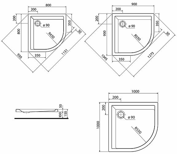 Піддон для душу Kolo Pacyfik XBN0780000 акриловий напівкруглий 80x80x15 см (87439) - фото 2