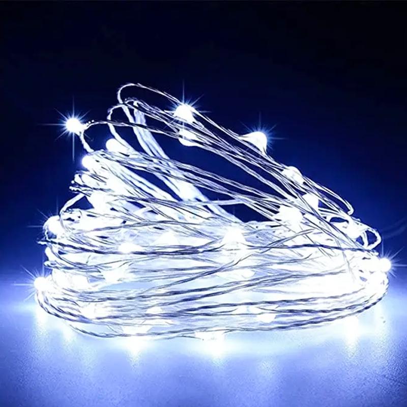 Гирлянда новогодняя Капля росы 100LED 10 м свет холодный белый режимы статика/мерцание 2в1 от USB и батареек (50939) Гирлянда новогодняя Капля росы 100LED 10 м свет холодный белый режимы статика/мерцание 2в1 от USB и батареек (50939)