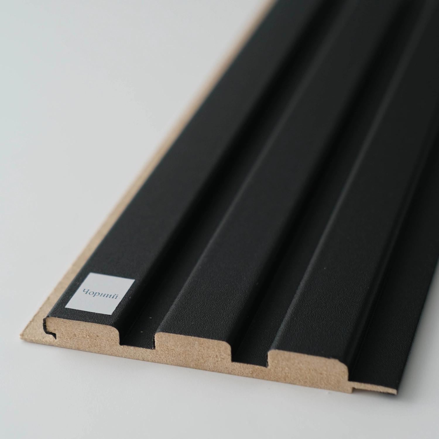 Панель стеновая реечная МДФ Superprofil Черный 2800х117х12 мм