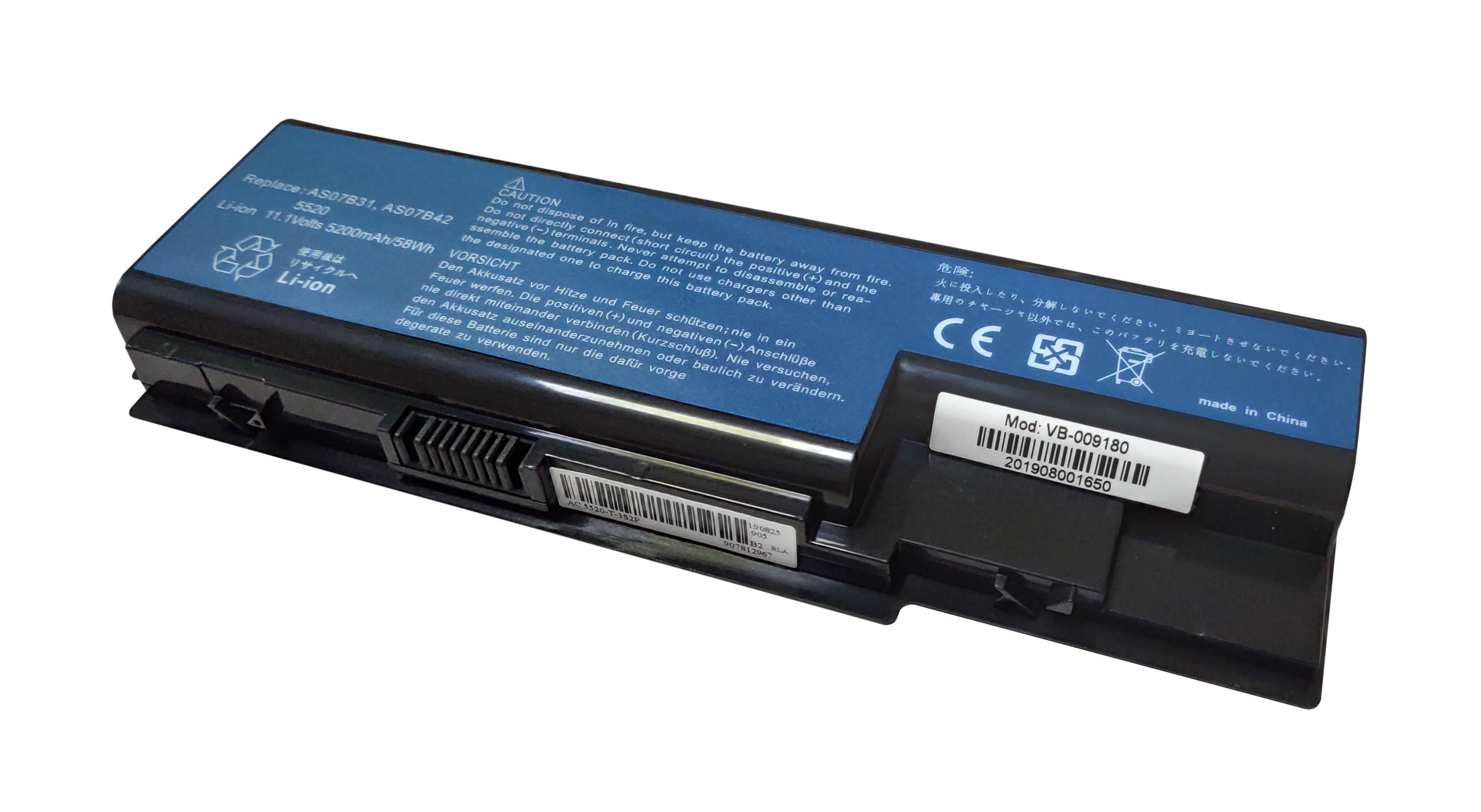 Аккумулятор для ноутбука Acer AS07B41 Aspire 5315 11.1V Black 5200mAh OEM - фото 2