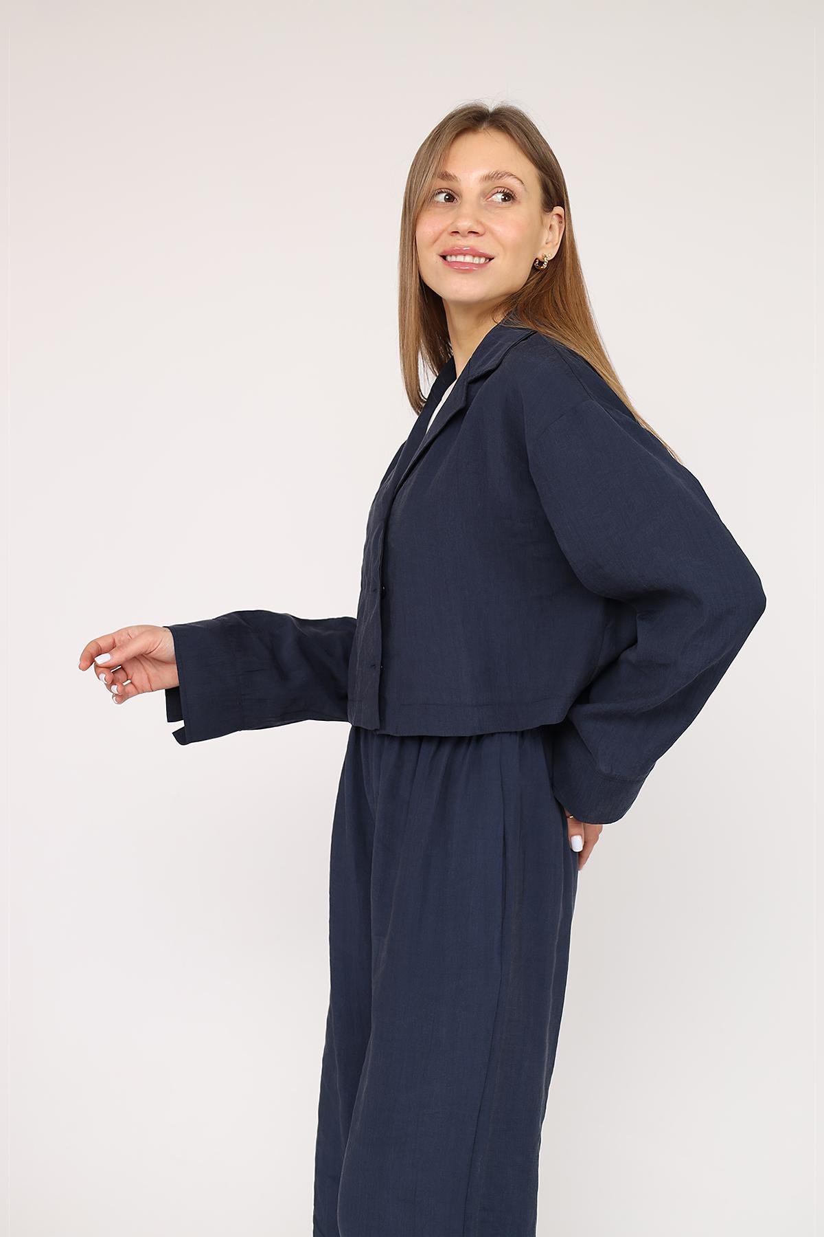 Рубашка женская ЦБ-00272353 р. 46 Индиго (SKT001051025) - фото 3 Рубашка женская ЦБ-00272353 р. 46 Индиго (SKT001051025) - фото 3