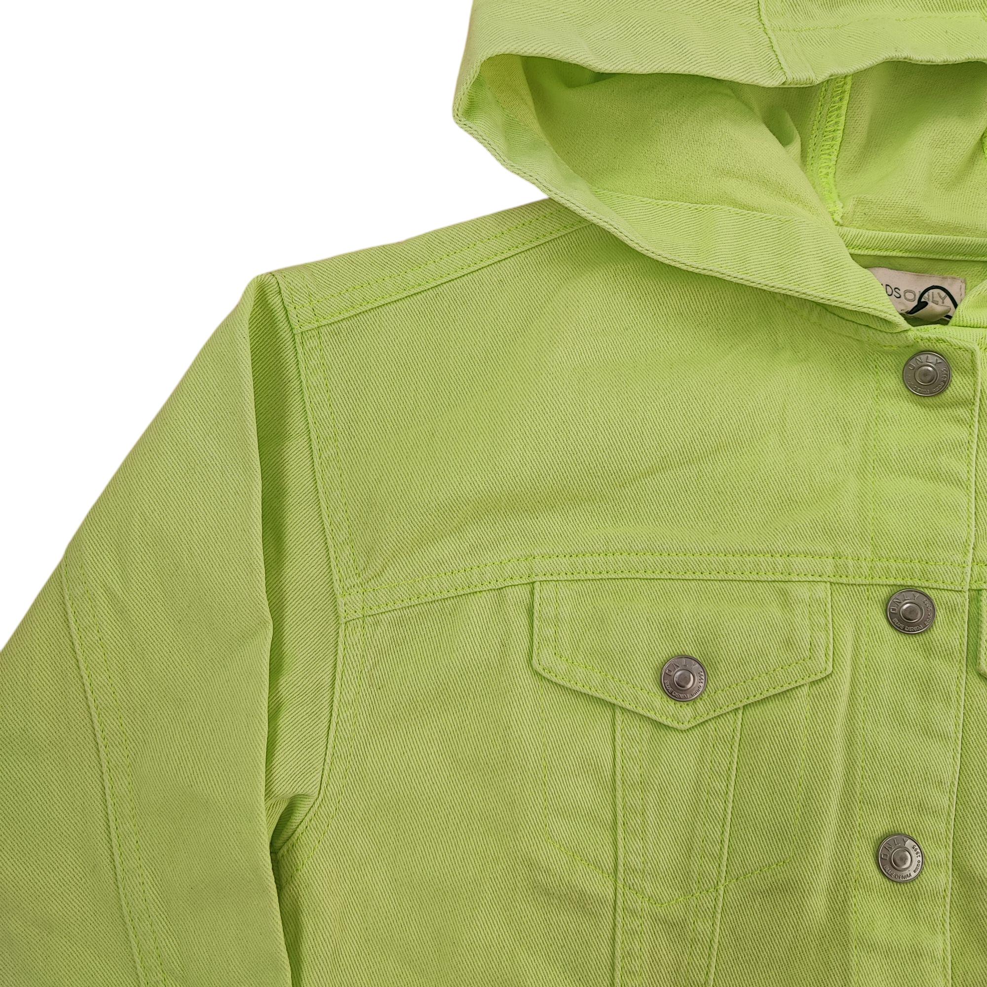 Куртка дитяча джинсова з капюшоном для дівчинки ONLY 128 см Салатовий (250313019) - фото 2 Куртка дитяча джинсова з капюшоном для дівчинки ONLY 128 см Салатовий (250313019) - фото 2