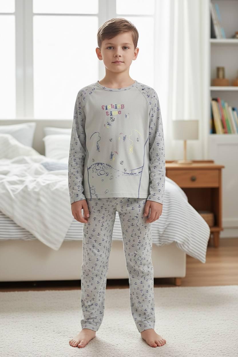 Домашний костюм-пижама для мальчика BAYKAR р. 3 98-104 см 3-4 года Серый (9086-220) Домашний костюм-пижама для мальчика BAYKAR р. 3 98-104 см 3-4 года Серый (9086-220)