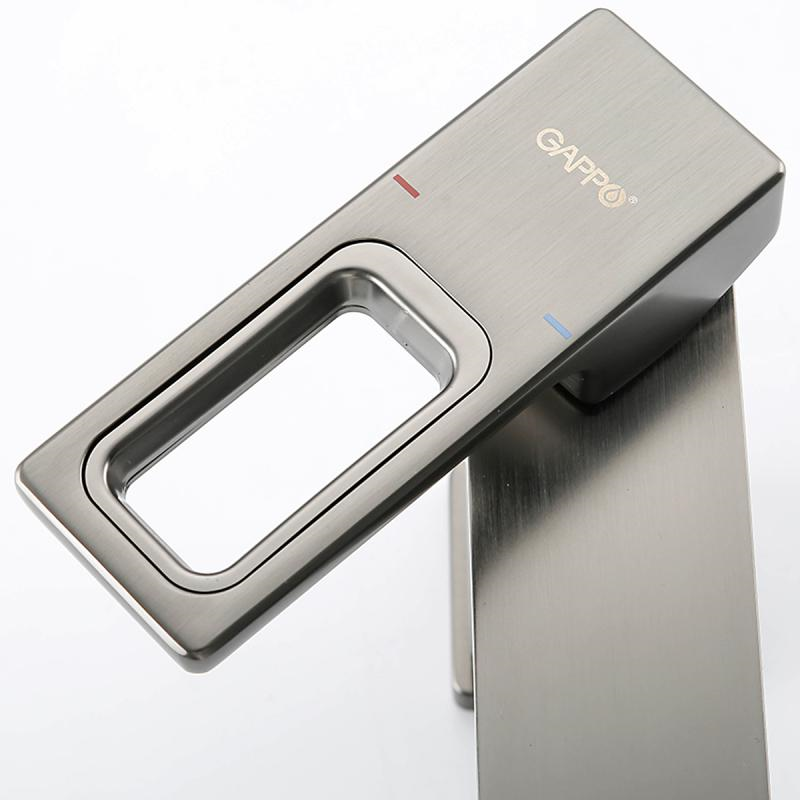 Смеситель для умывальника Gappo G1017-9 Графит (1045067) - фото 7