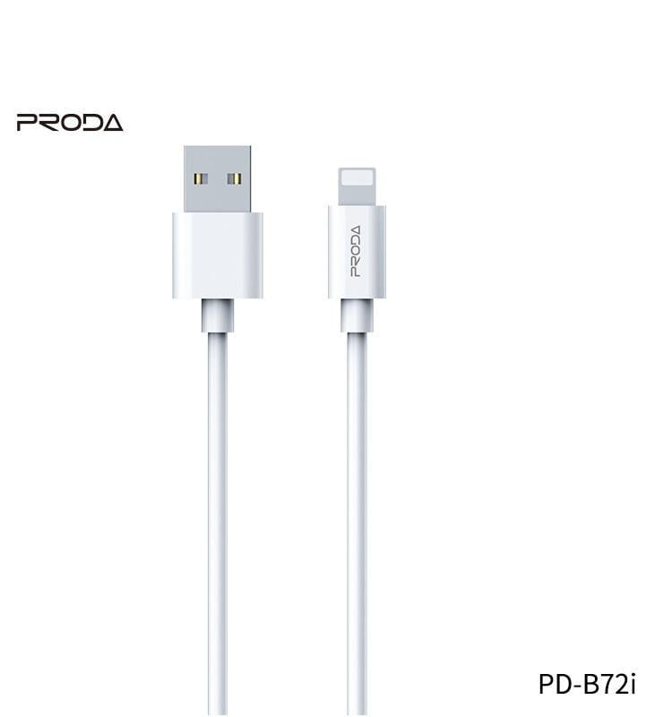 Кабель Proda PD-B72i Lightning 2,4А с передачей данных до 480 Mb/s White