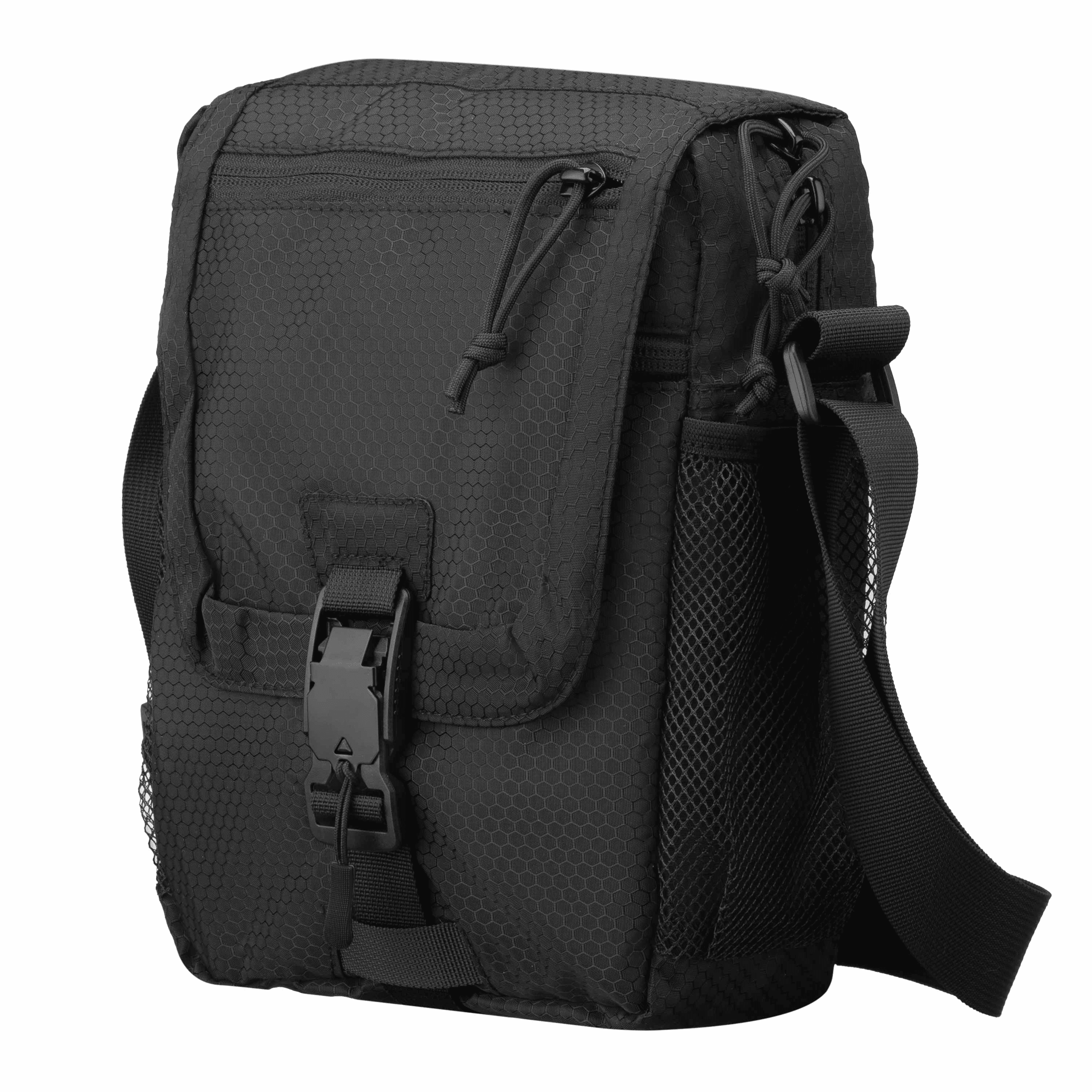 Сумка-слинг тактическая 2Е Tactical с Nylon Hexagon 420D 5 отсеков по регулировке ремня 65-120 см 19х25х8 см Черный (2E-TSHBML5C-BK)