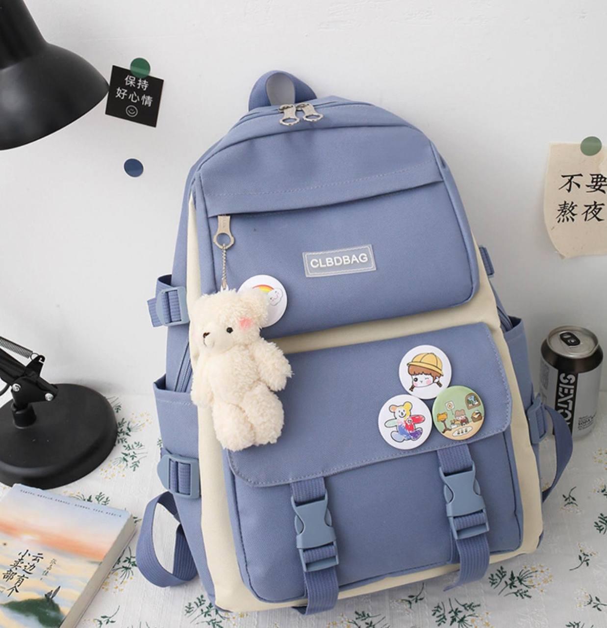 Комлект шкільний рюкзак/сумка/клатч/брелок Блакитний (27795675) - фото 4 Комлект шкільний рюкзак/сумка/клатч/брелок Блакитний (27795675) - фото 4