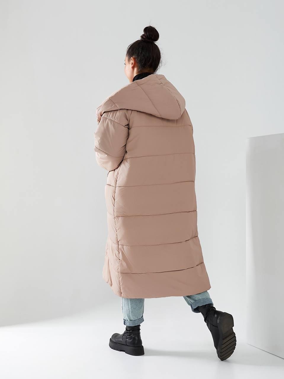 Пальто-пуховик длинное на кнопках Аiza А521 р. 42-44 Кофе с молоком - фото 3 Пальто-пуховик длинное на кнопках Аiza А521 р. 42-44 Кофе с молоком - фото 3