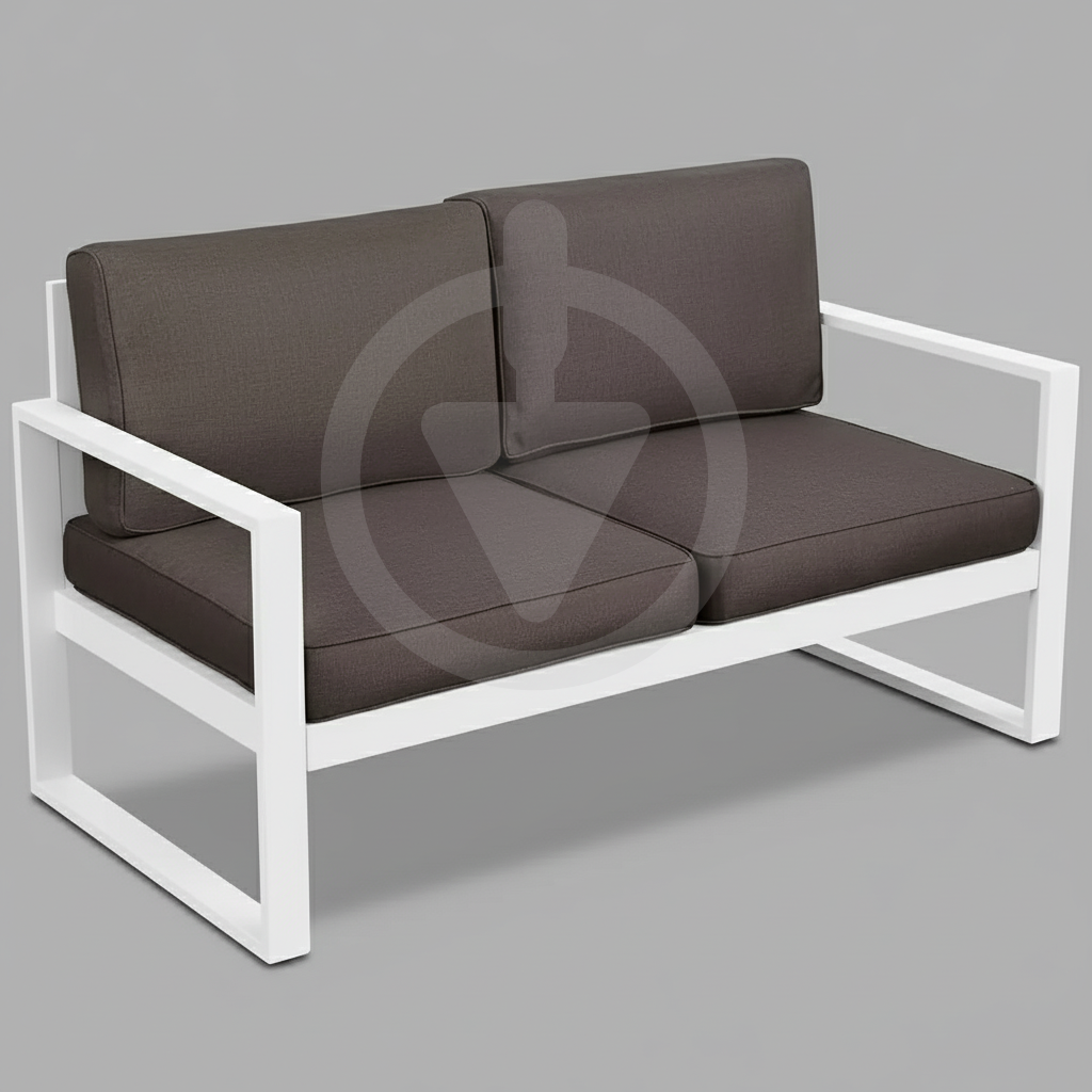 Диван металевий AVVS tech Бостон вуличний лофт з підлокітниками оксфорд 160 см Коричневий/Білий (30067114) - фото 1