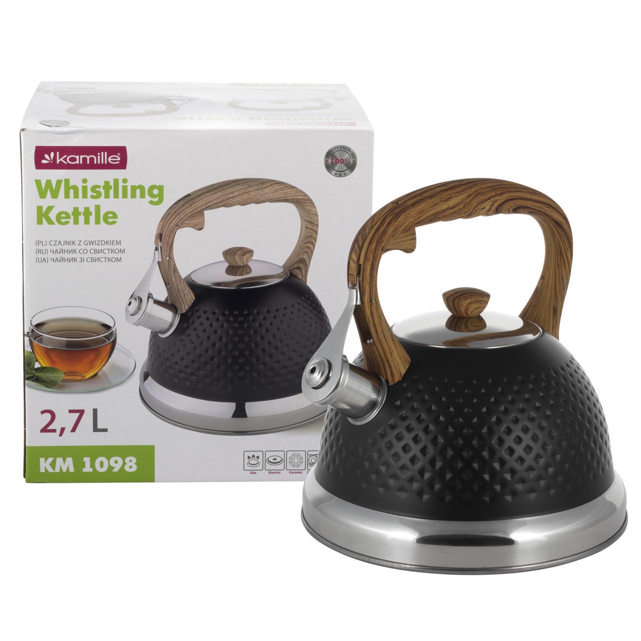 Чайник Kamille 2,7 л Черный (KM-1098) - фото 2 Чайник Kamille 2,7 л Черный (KM-1098) - фото 2