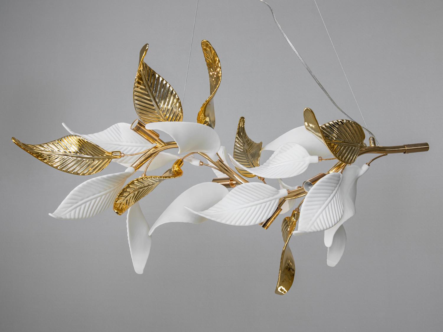 Люстра підвісна Diasha з керамічними елементами 6 лампи Золотий (7209-6P L GD)