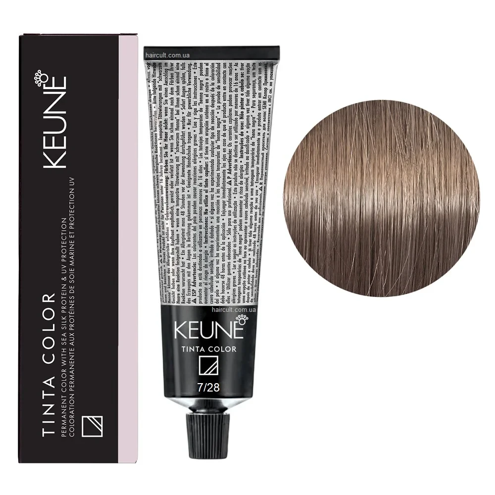 Краска для волос стойкая Keune Tinta Color 7.28 Medium Pearl Copper Blond 60 мл