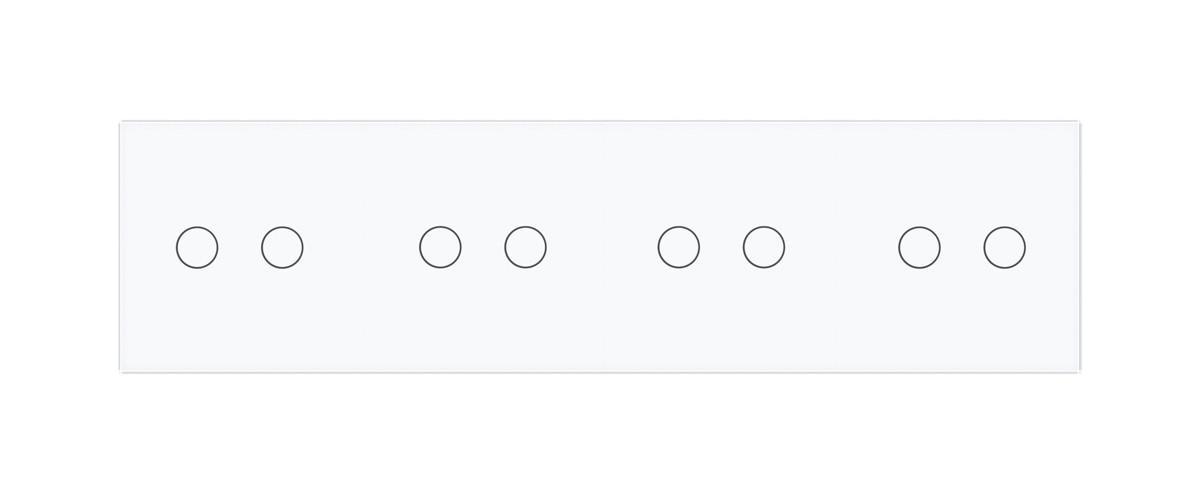 Вимикач сенсорний прохідний Livolo 8 каналів 2-2-2-2 скляний Білий (VL-C708S-11) - фото 2