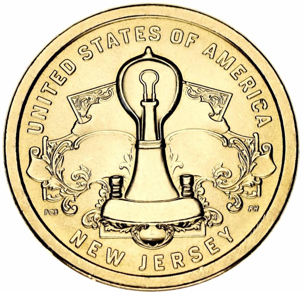 Коллекционная монета США 1 доллар 2019 Американские инновации Лампа UNC (15390260)