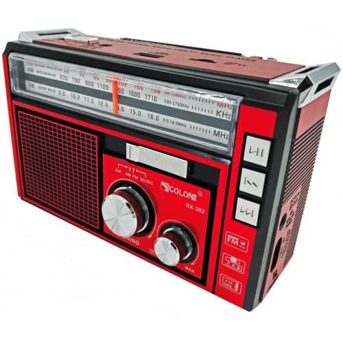 Радиоприемник Golon RX-382 MP3 FM USB/SD фонарик Красный (560254)