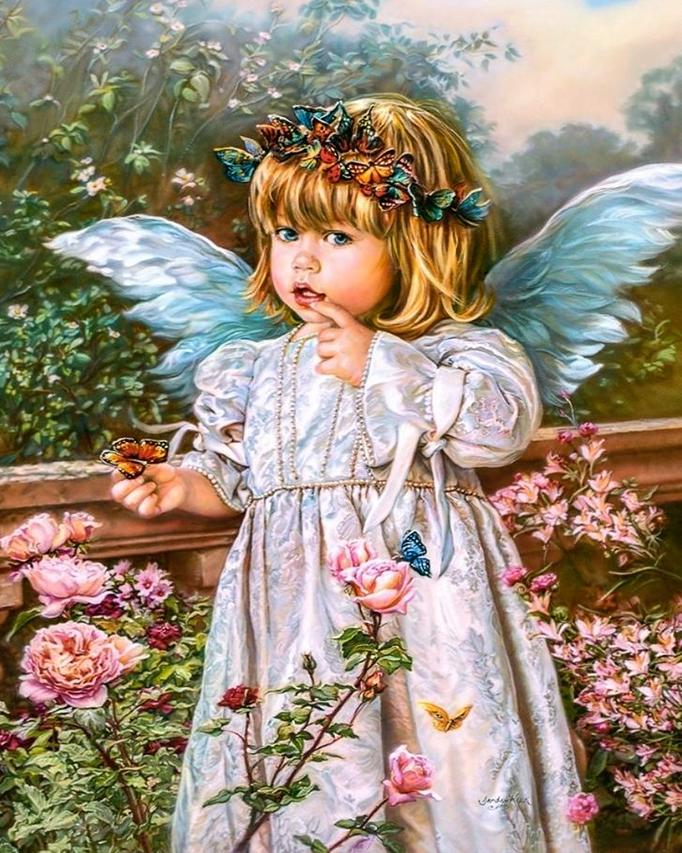 Алмазная мозаика SHLab Очаровательный Ангелочек вышивка камнями DIY-SP040 40x50 см полная выкладка (29755) Алмазная мозаика SHLab Очаровательный Ангелочек вышивка камнями DIY-SP040 40x50 см полная выкладка (29755)