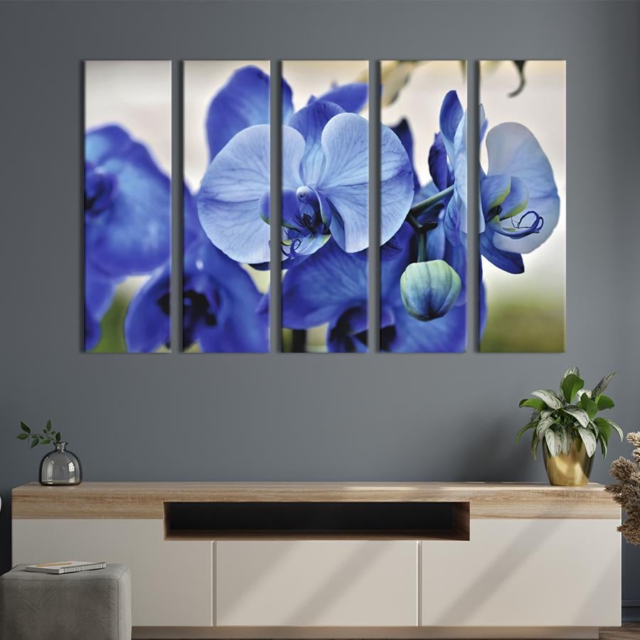 Картина на полотні Красива синя орхідея 132x80 см (904-51)