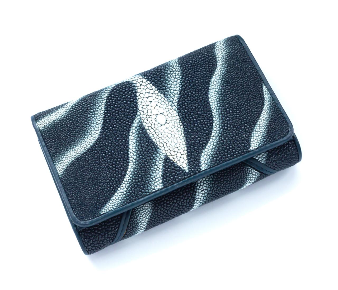 Кошелек Ekzotic Leather из кожи ската Синий (stw 18_7)