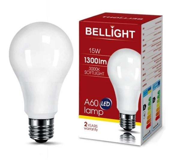 Лампа світлодіодна LED A60 220V/15W E27 3000K
