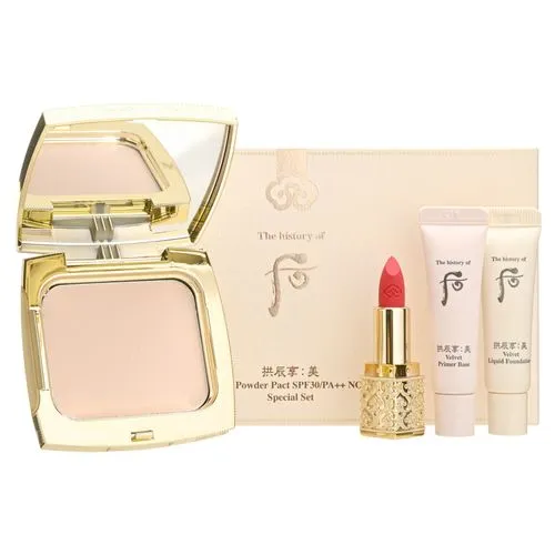 Набор пудры The history of Whoo Gongjinhyang: Mi Velvet Powder Рact SPF30 / РА ++ Nо 21 Special Set люксовый (8801051472509)