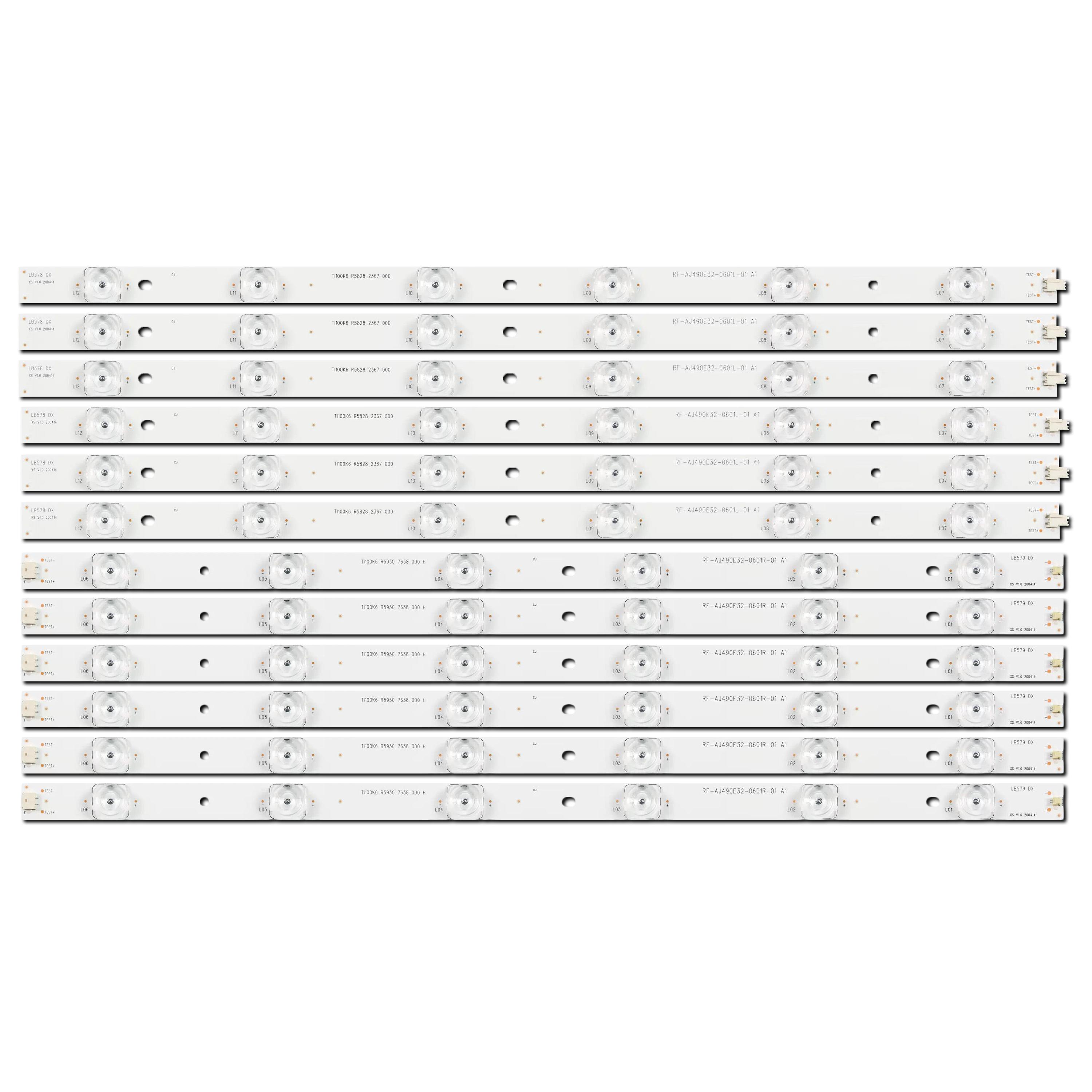 Комплект LED подсветки для TV RF-AJ490E32-0601L-01 A1 RF-AJ490E32-0601R-01 A1 B49U235T2 LC-49CFF5001K 49" 12 шт. (ART-13942)