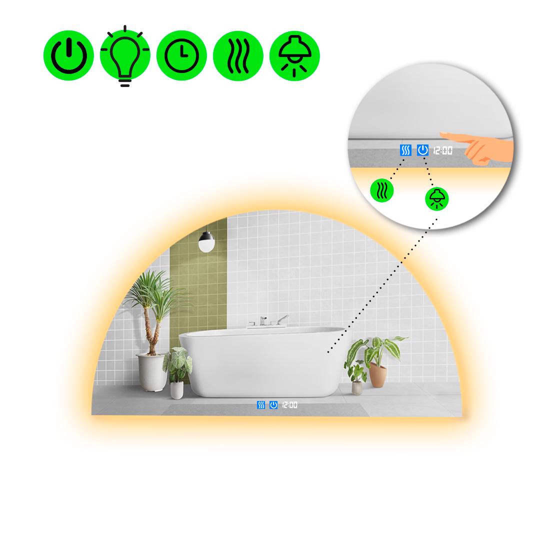 Зеркало с LED подсветкой Cerhio 2 с двумя сенсорами 80x40 см (8737932)