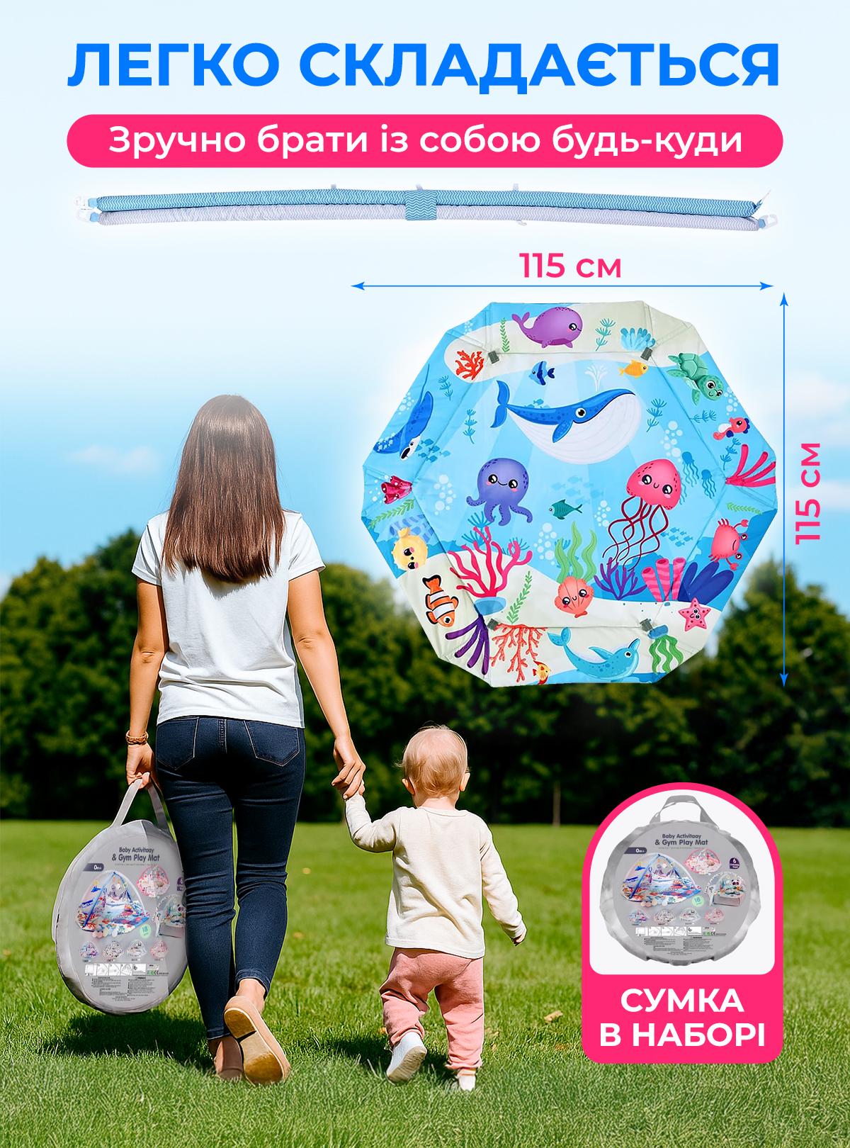 Развивающий коврик интерактивный DobraMama Синий (73699) - фото 6