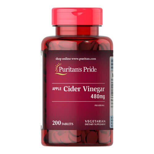 Яблочный уксус Puritan's Pride Apple Cider Vinegar 480 мг 200 caplets (02941)
