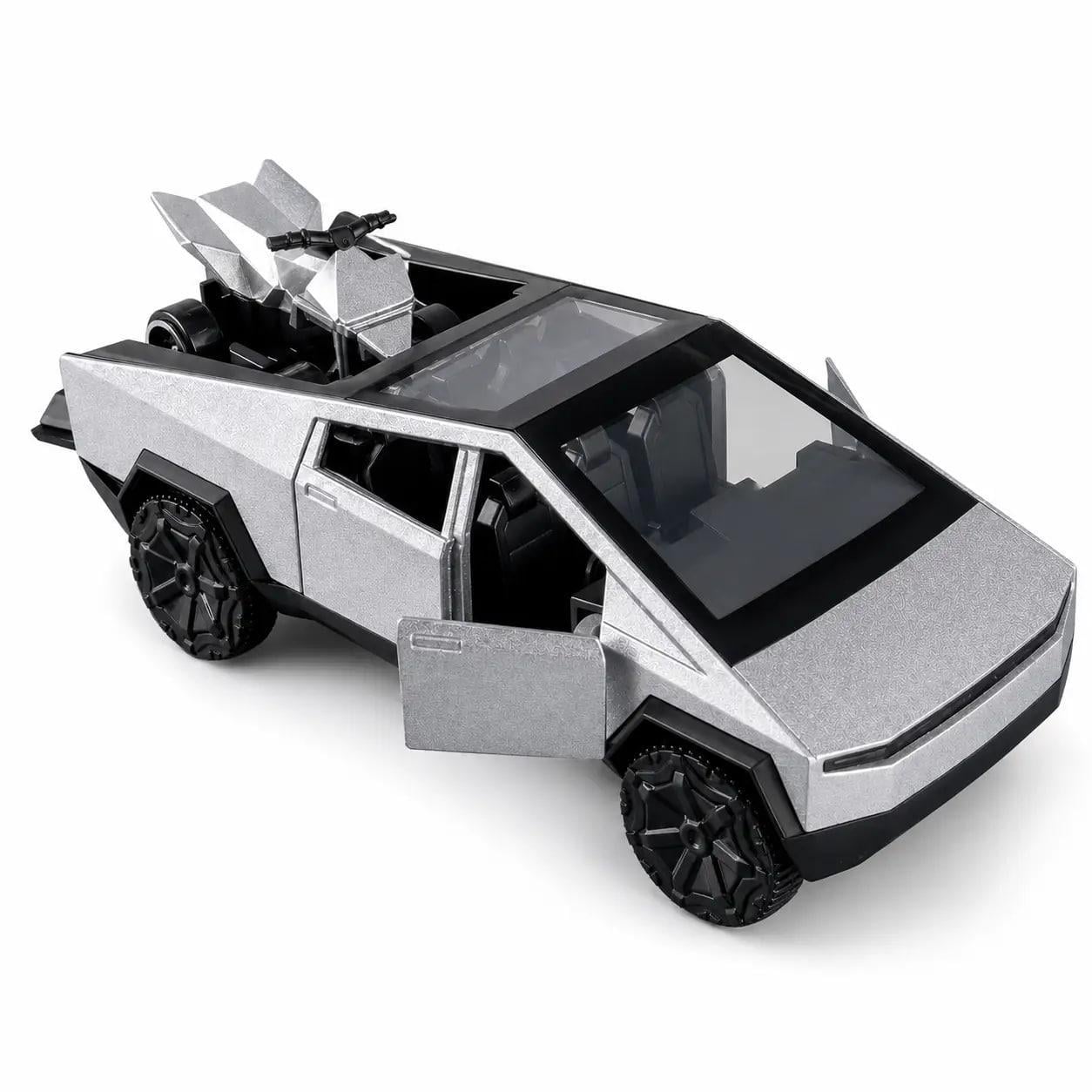 Модель автомобиля Cybertruck 1:36 высокодетализованная металлическая с квадроциклом Cyberquad (1627)