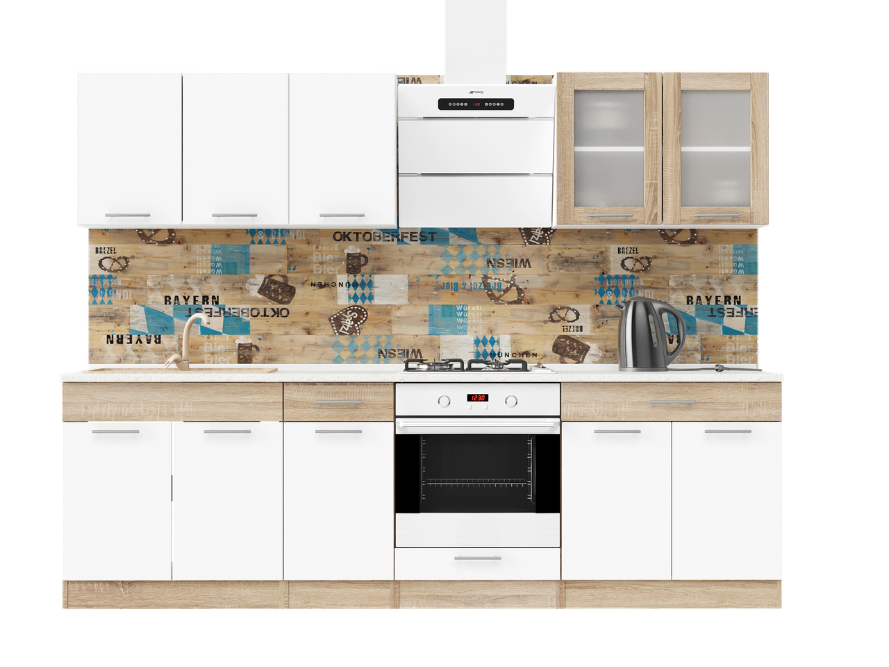 Кухня готовая Эверест №4 Эко Нова и столешница 2,6 м Сонома/Белый (27010.02) Кухня готовая Эверест №4 Эко Нова и столешница 2,6 м Сонома/Белый (27010.02)