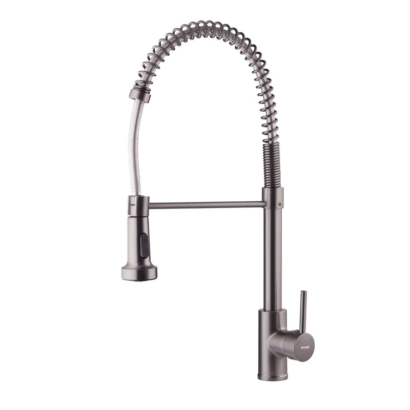 Змішувач для кухні MIXXUS Premium SPRING 017 з пружинним виливом Графіт (OL-MI6952)