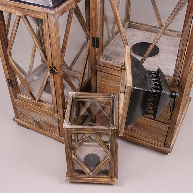 Комплект дерев'яних ліхтарів 20AW0134 3 шт. (38319) - фото 2 Комплект дерев'яних ліхтарів 20AW0134 3 шт. (38319) - фото 2