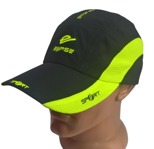 Бейсболка мужская ELLIPSE 622/4/3 из плащевой ткани 56 см Черный/Лимон