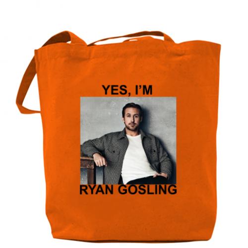 Шопер Yes, I'm Ryan Gosling 37х41 см Помаранчевий (16061429-9-195420) - фото 1